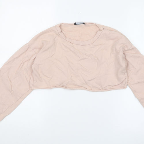 PRETTYLITTLETHING Womens Pink   Pullover Sweatshirt Size 6  - Cropped