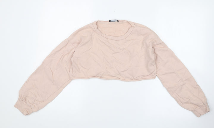 PRETTYLITTLETHING Womens Pink   Pullover Sweatshirt Size 6  - Cropped