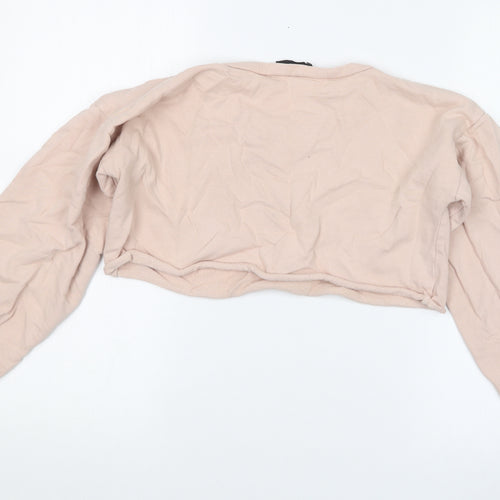 PRETTYLITTLETHING Womens Pink   Pullover Sweatshirt Size 6  - Cropped