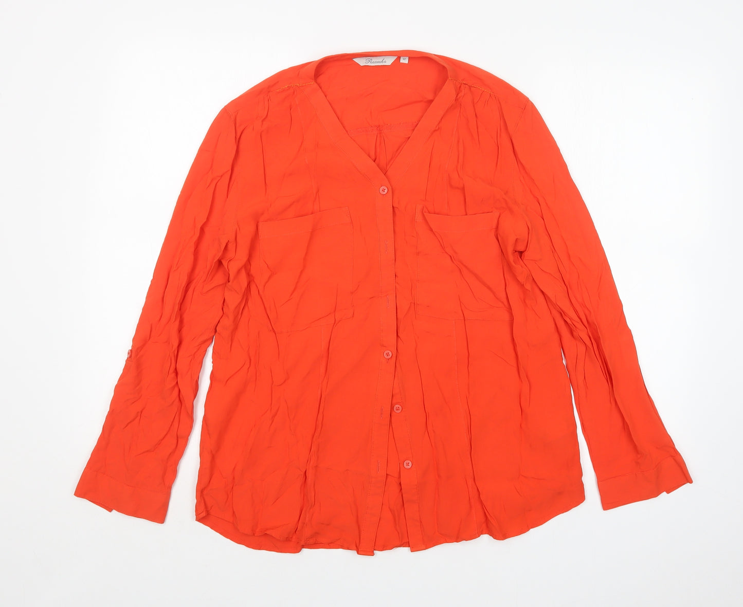Peacocks Womens Orange   Basic Button-Up Size 12