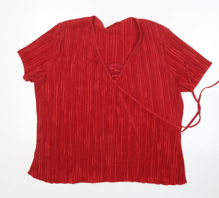 EWM Womens Red Basic Blouse Size XL