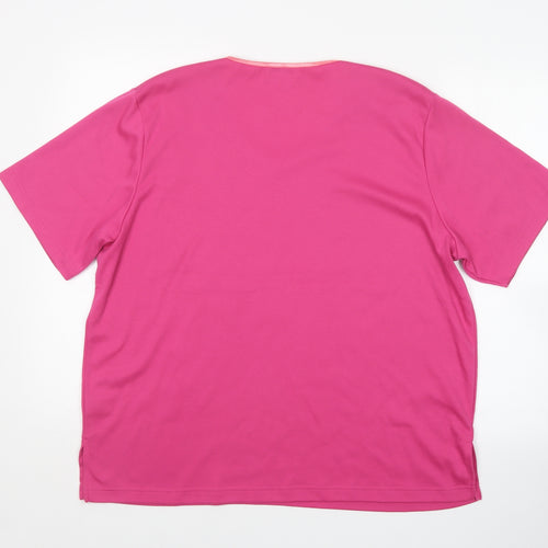 FAY LOUISE Womens Pink   Basic T-Shirt Size 2XL