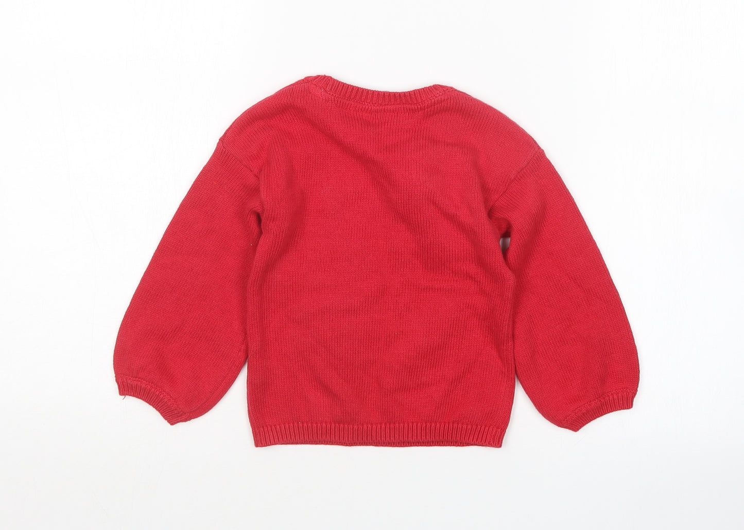 TU Girls Red   Pullover Jumper Size 12-18 Months  - Christmas