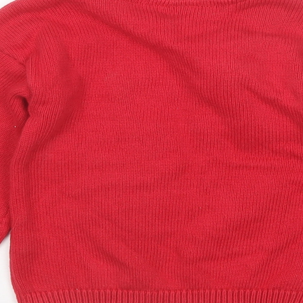 TU Girls Red   Pullover Jumper Size 12-18 Months  - Christmas