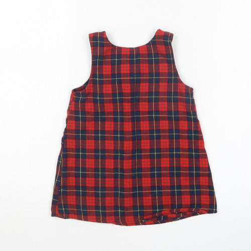 PatPat Girls Multicoloured Plaid  Pinafore/Dungaree Dress  Size 12-18 Months