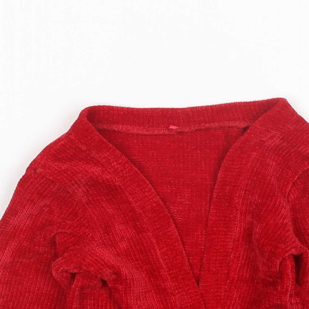 George Girls Red   Cardigan Jumper Size 12-18 Months