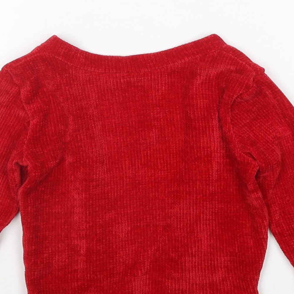 George Girls Red   Cardigan Jumper Size 12-18 Months