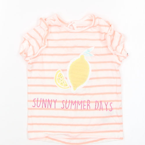 Primark Girls Multicoloured Striped  Basic T-Shirt Size 18-24 Months