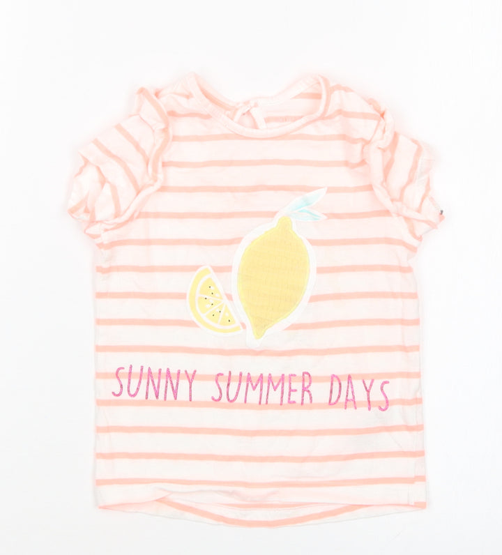 Primark Girls Multicoloured Striped Basic T-Shirt Size 18-24 Months