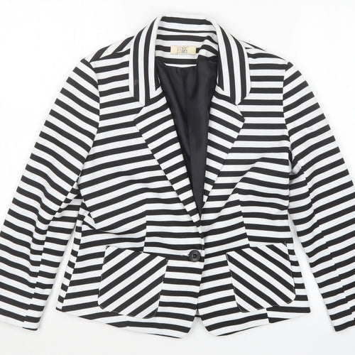 Love Label Womens Multicoloured Striped  Jacket Blazer Size 10