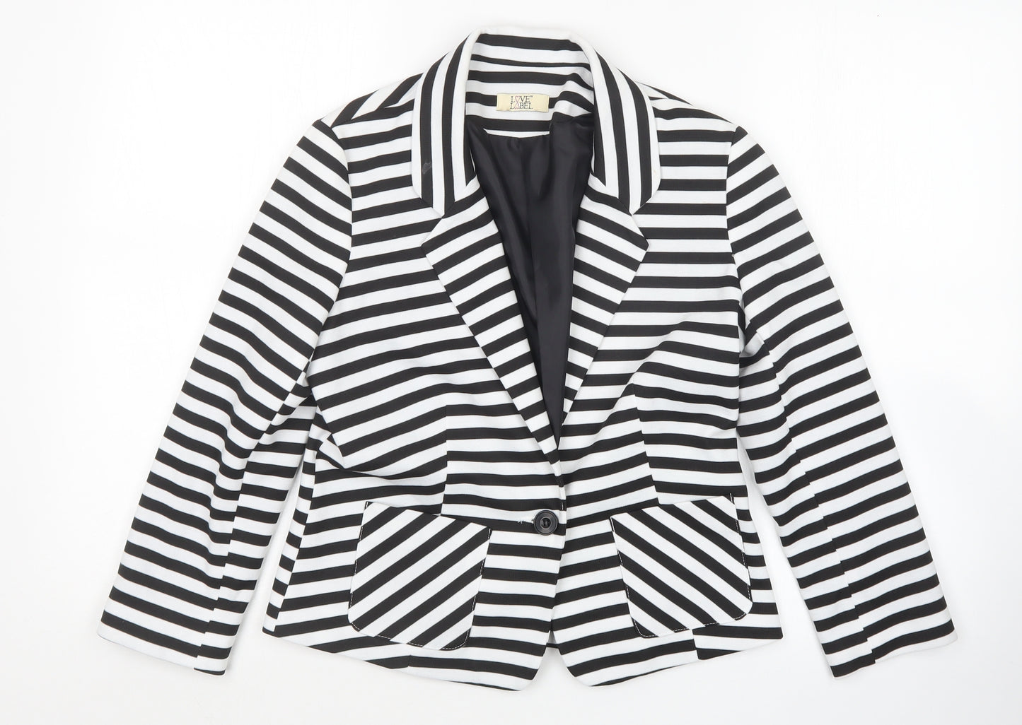Love Label Womens Multicoloured Striped  Jacket Blazer Size 10