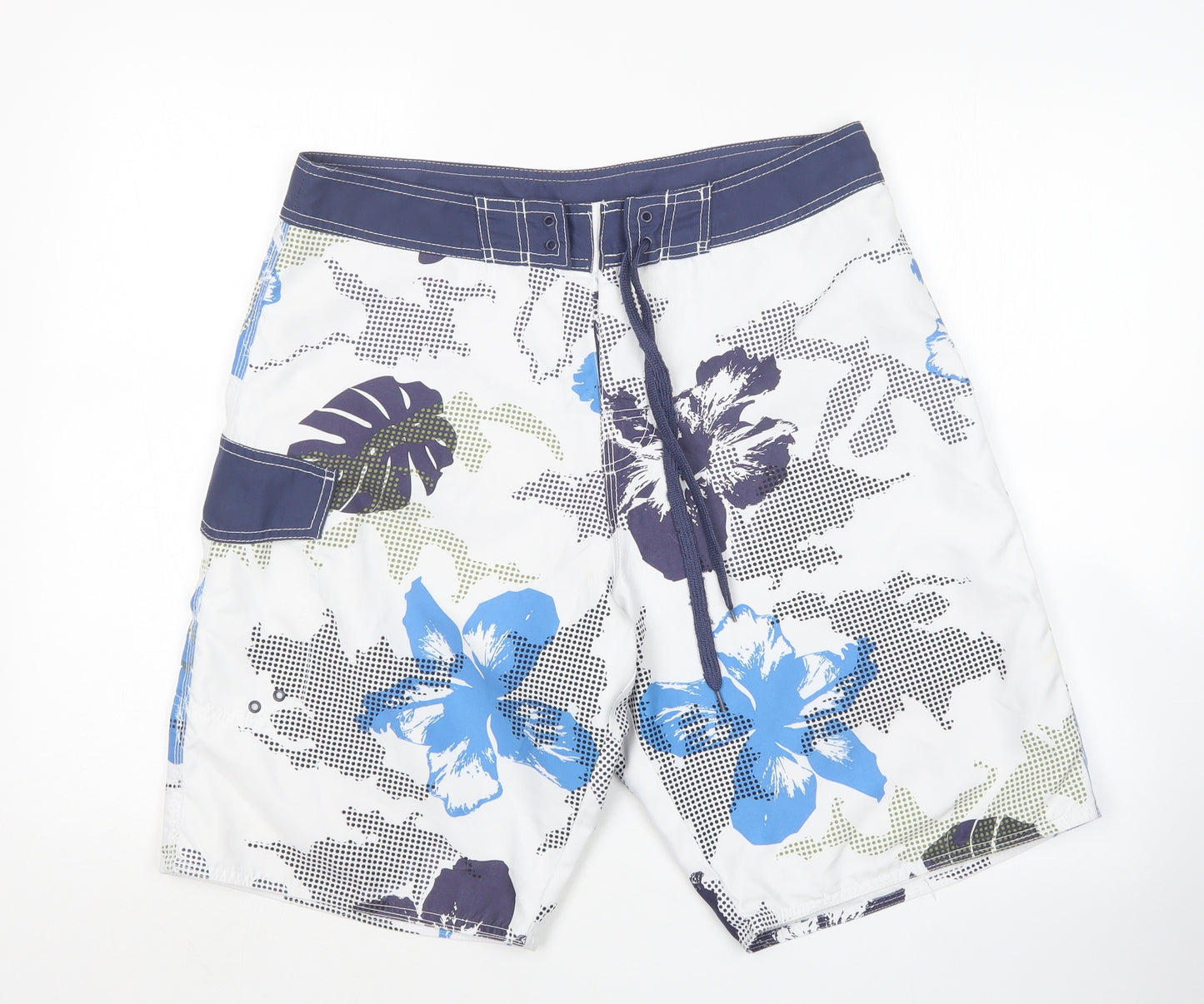 E Active Mens Multicoloured Floral  Sweat Shorts Size 34 - Swim Shorts