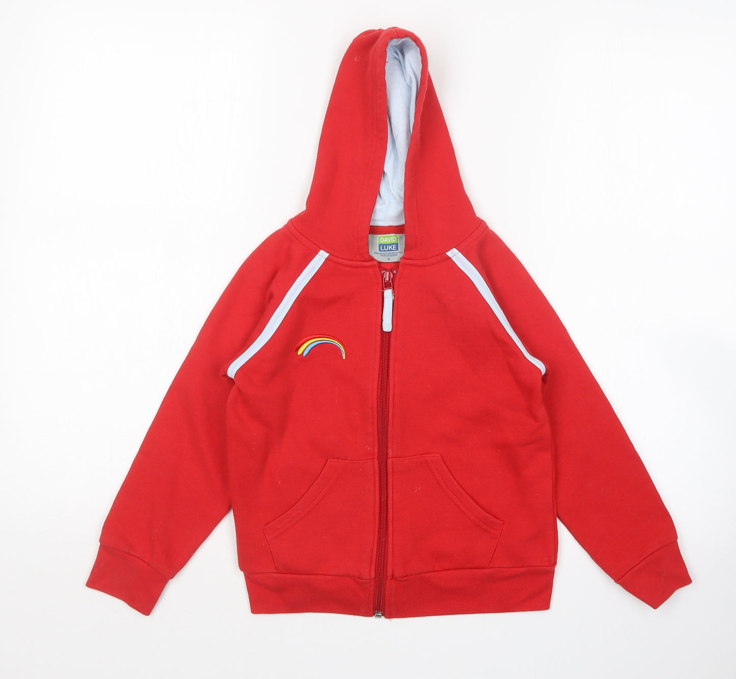 David Luke Girls Red   Full Zip Hoodie Size S  - Rainbows