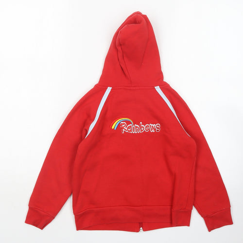David Luke Girls Red   Full Zip Hoodie Size S  - Rainbows