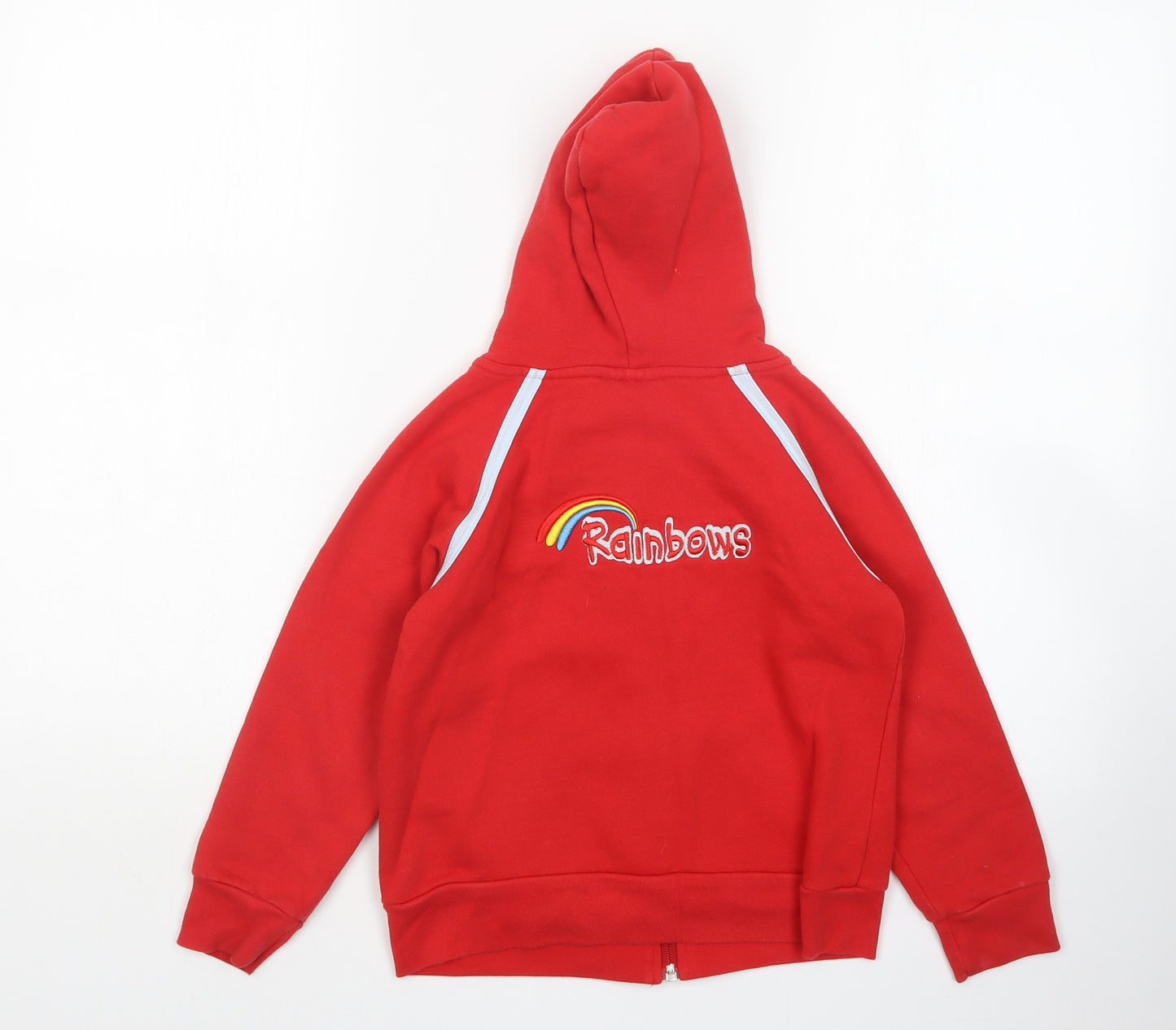 David Luke Girls Red   Full Zip Hoodie Size S  - Rainbows