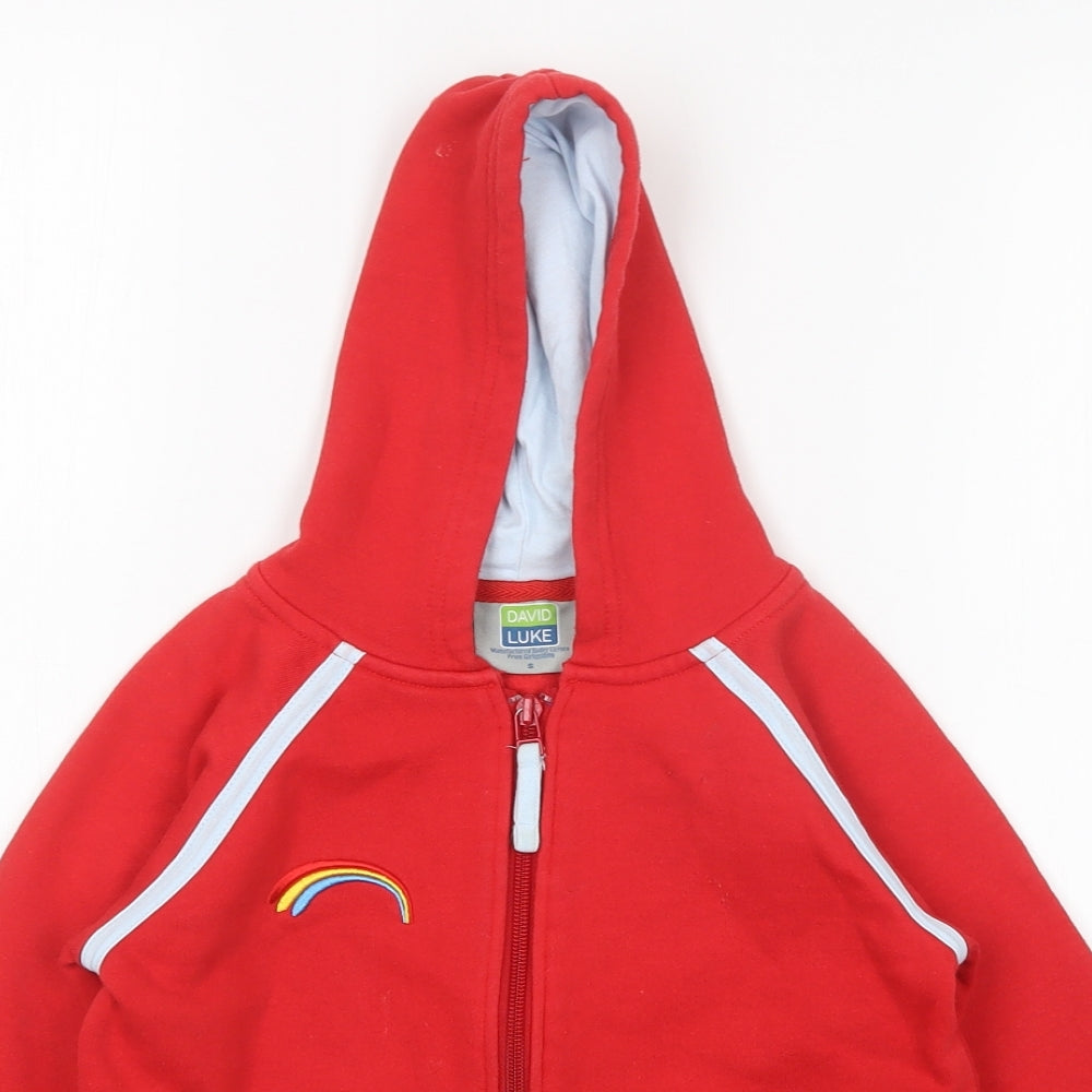 David Luke Girls Red   Full Zip Hoodie Size S  - Rainbows