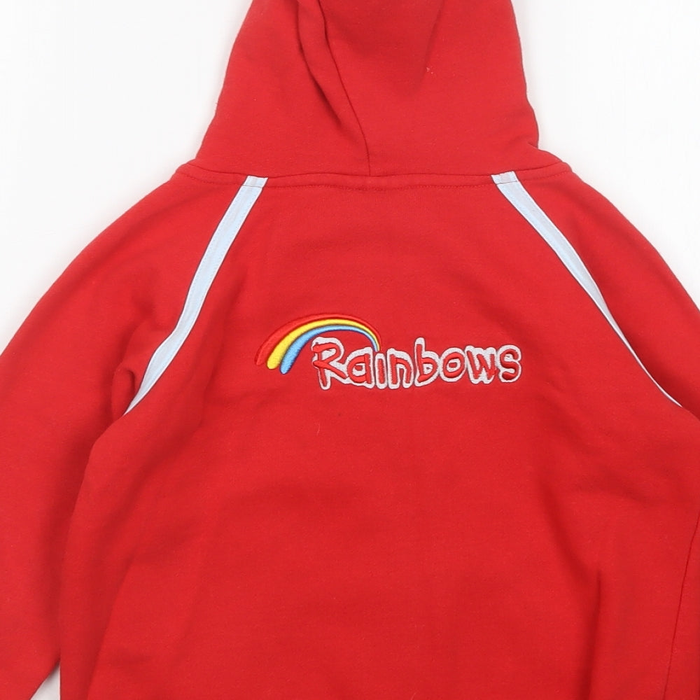 David Luke Girls Red   Full Zip Hoodie Size S  - Rainbows