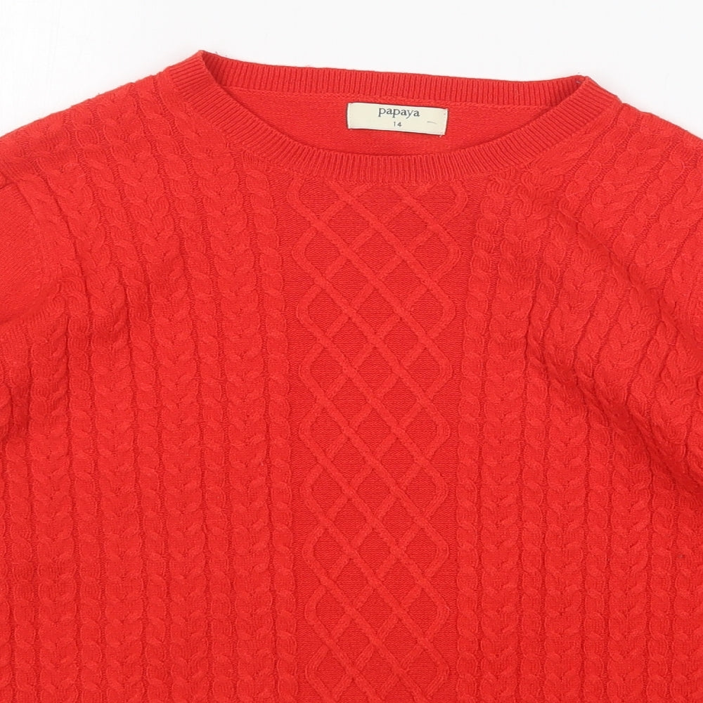 Papaya Womens Red   Pullover Jumper Size 14