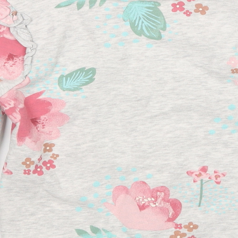 George Girls Grey Floral  Pullover Sweatshirt Size 3-4 Years