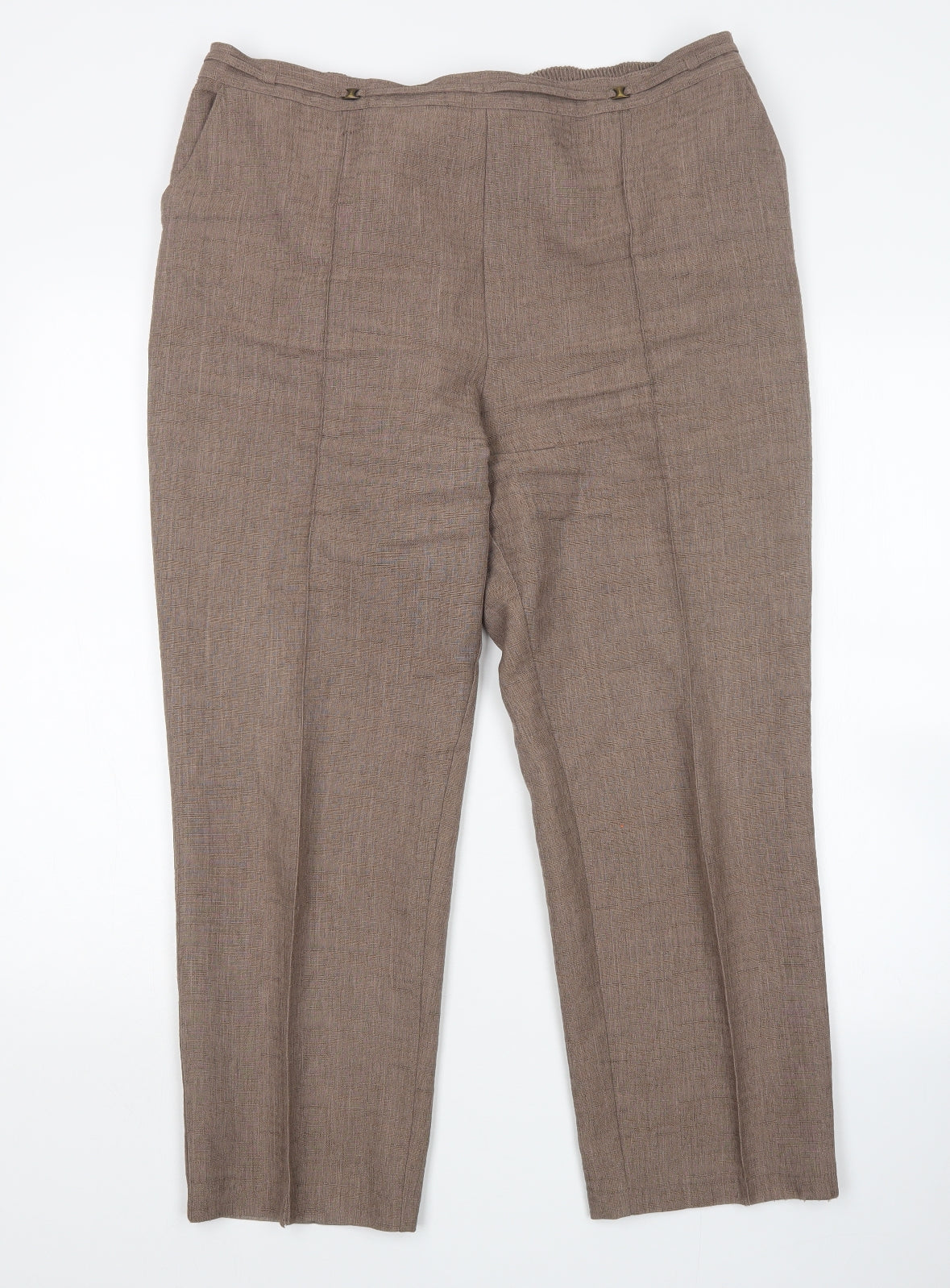 M&S Womens Brown   Trousers  Size 16 L27 in