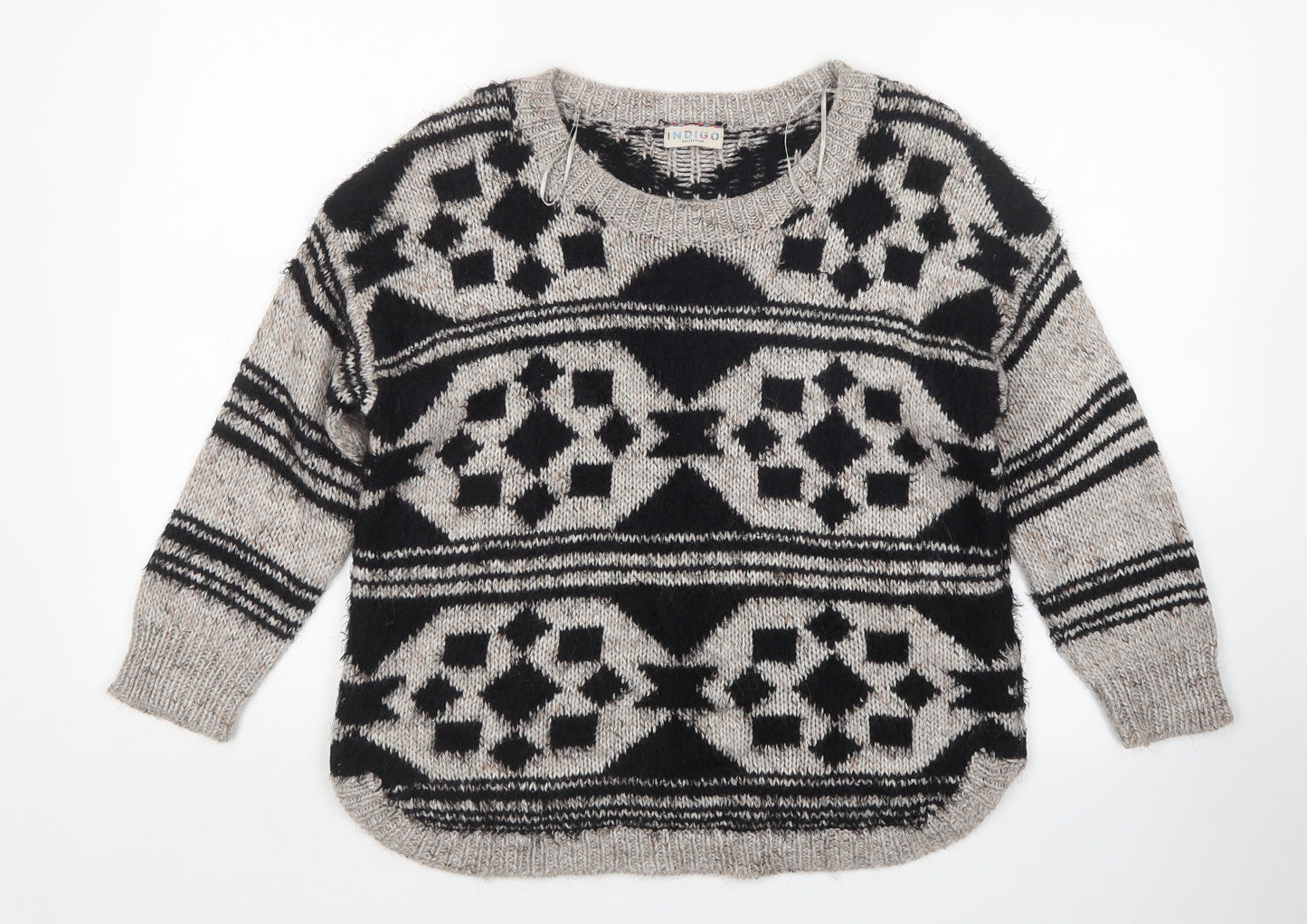 M&s Womens Multicoloured Argyle/Diamond  Pullover Jumper Size 12