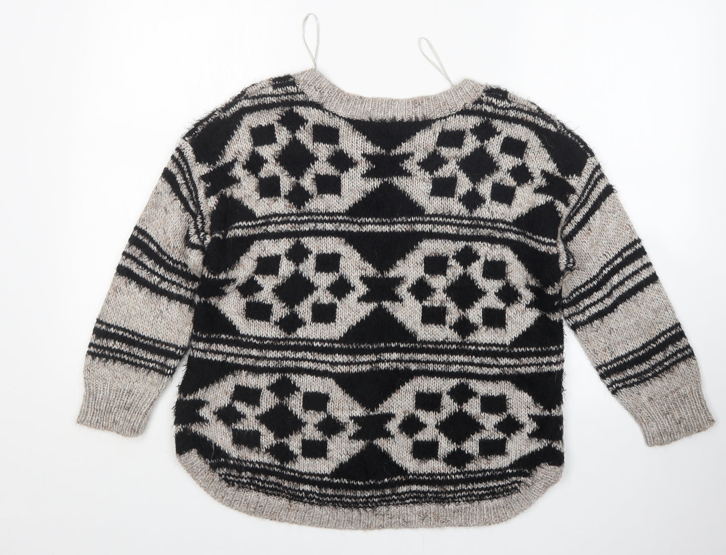 M&s Womens Multicoloured Argyle/Diamond  Pullover Jumper Size 12