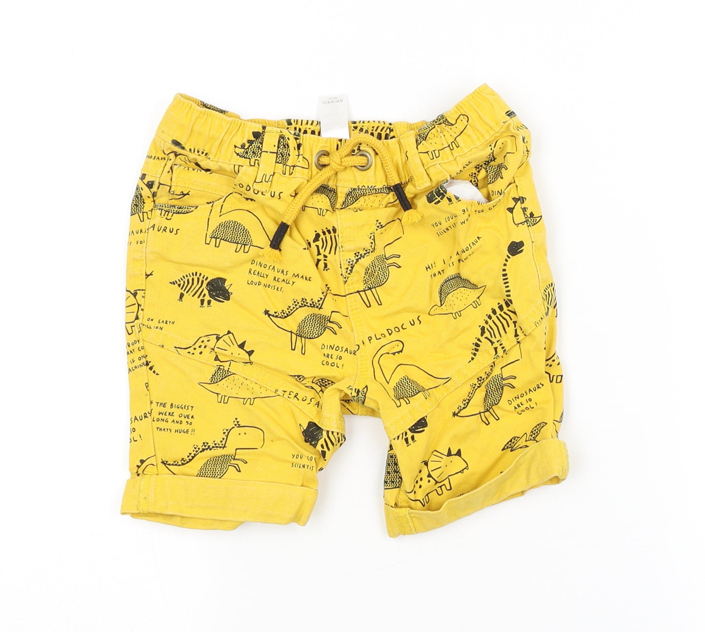 George Boys Yellow Animal Print  Chino Shorts Size 3-4 Years