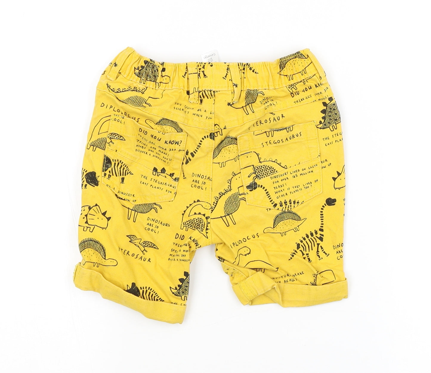 George Boys Yellow Animal Print  Chino Shorts Size 3-4 Years