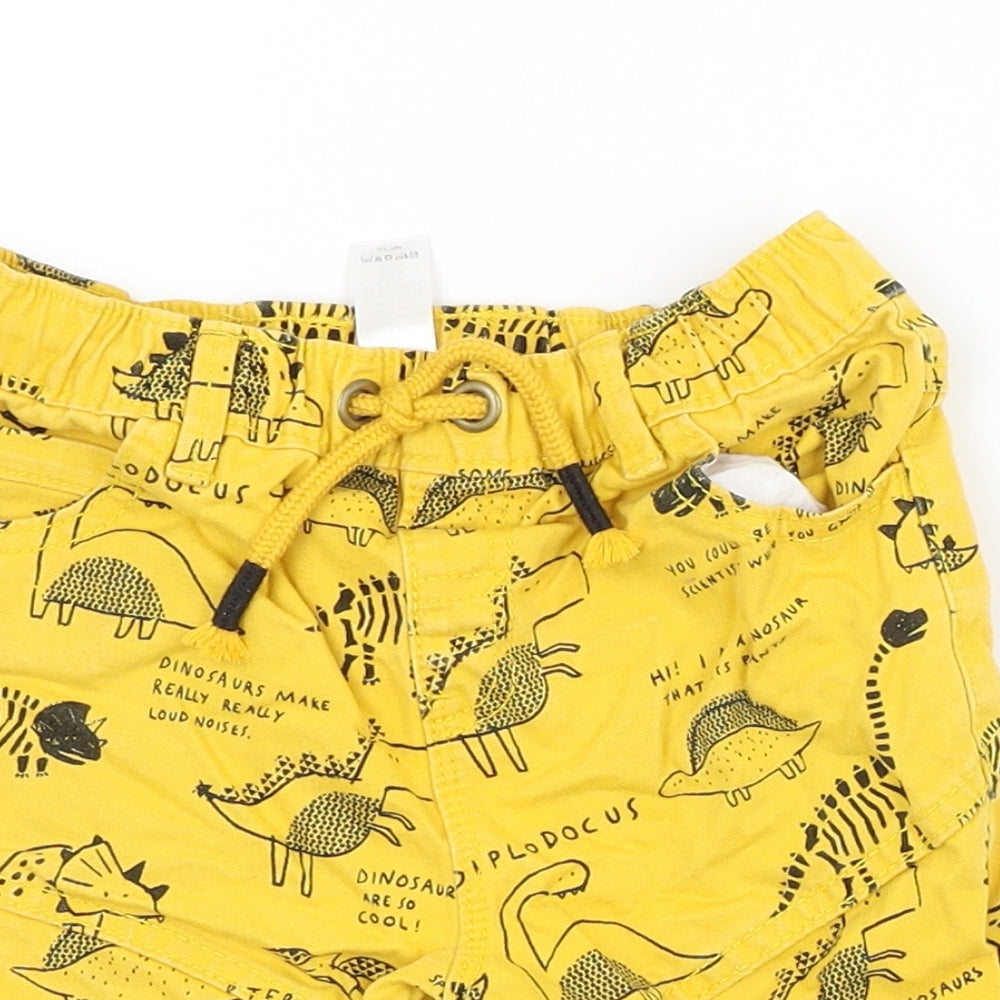 George Boys Yellow Animal Print  Chino Shorts Size 3-4 Years