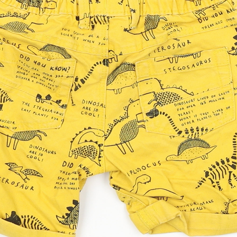George Boys Yellow Animal Print  Chino Shorts Size 3-4 Years