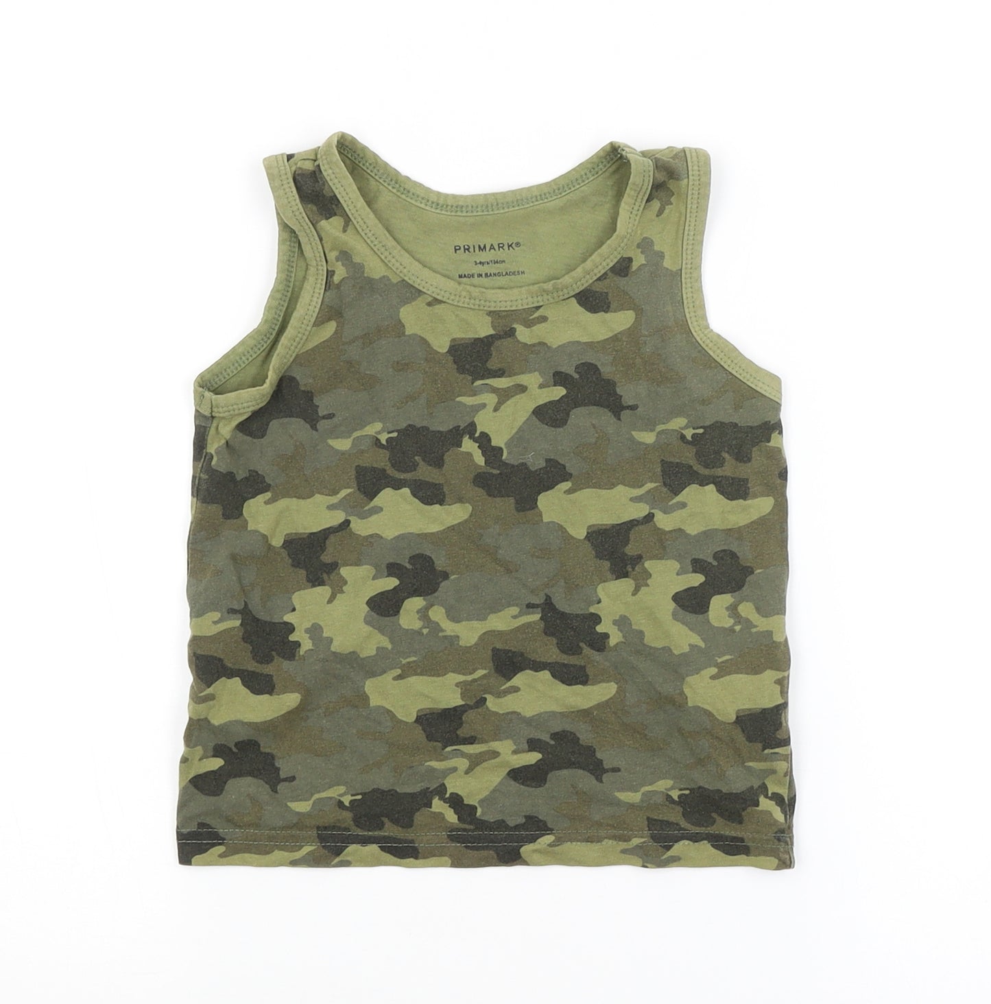 Primark Boys Green Camouflage  Basic Tank Size 3-4 Years