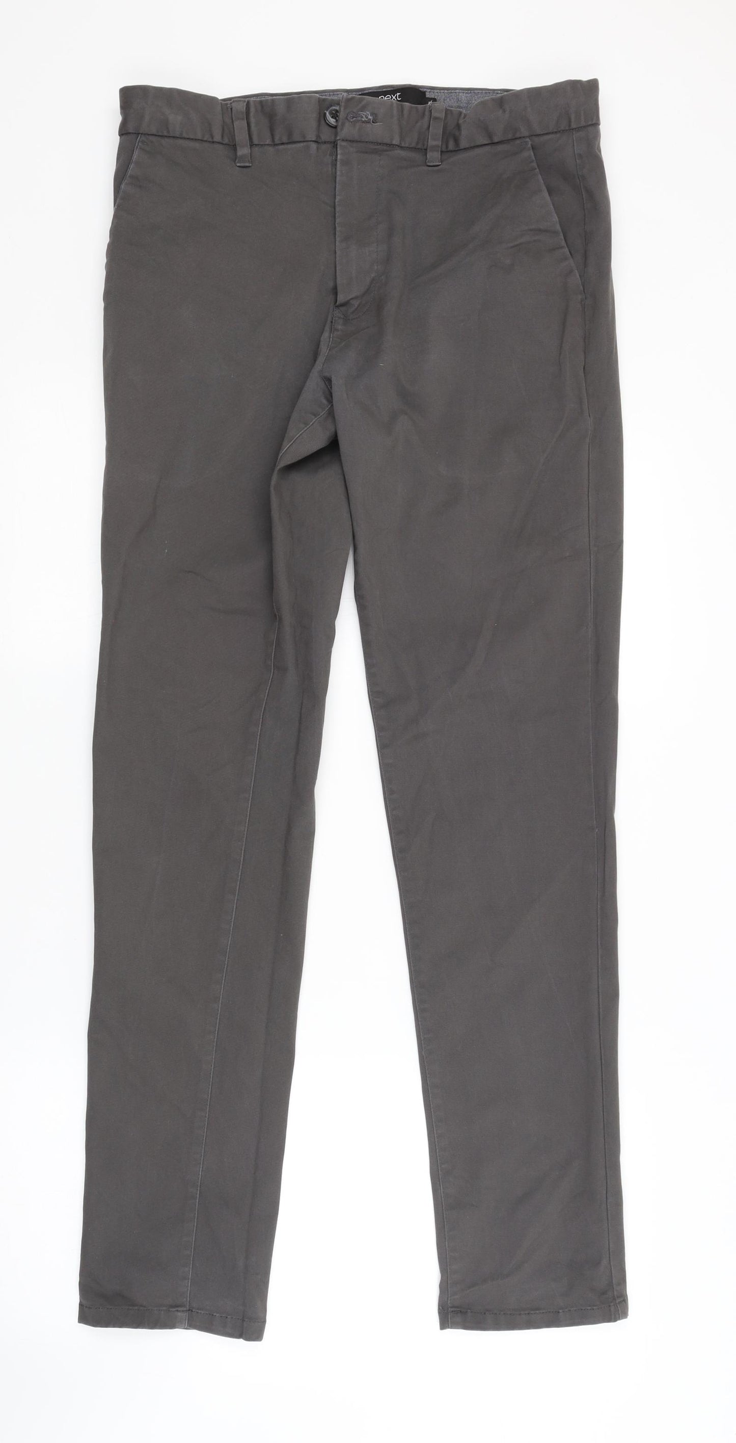 NEXT Mens Grey   Chino Trousers Size 32 in L33 in