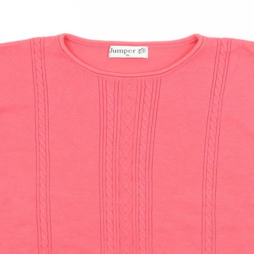 Preworn Womens Red Striped  Pullover Jumper Size XL