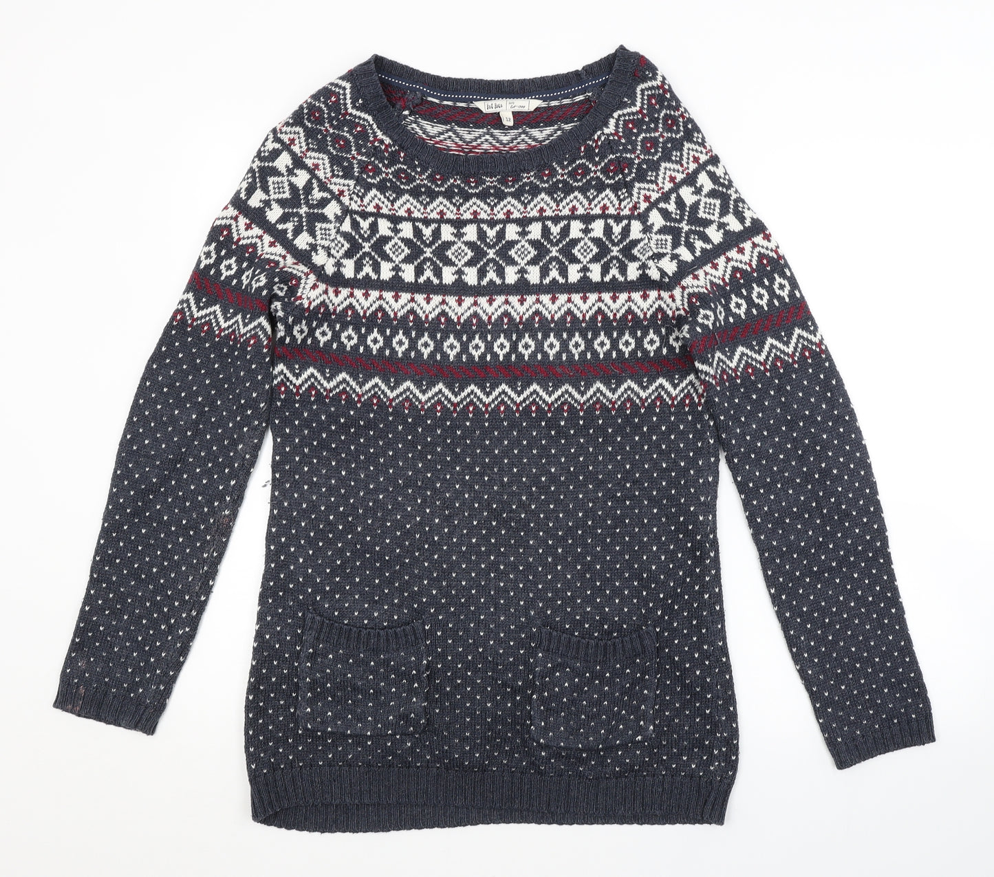 Fat Face Womens Multicoloured Fair Isle  Pullover Jumper Size 12