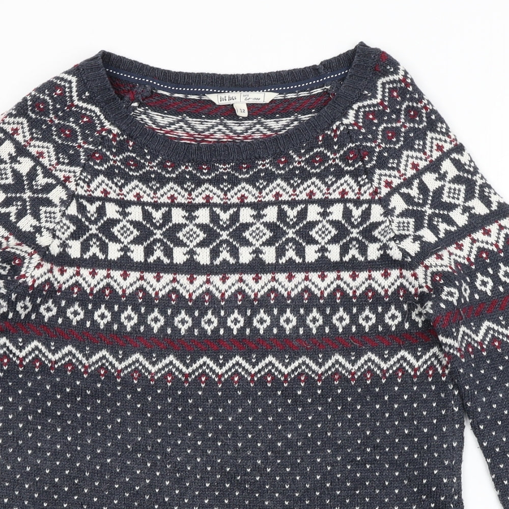 Fat Face Womens Multicoloured Fair Isle  Pullover Jumper Size 12