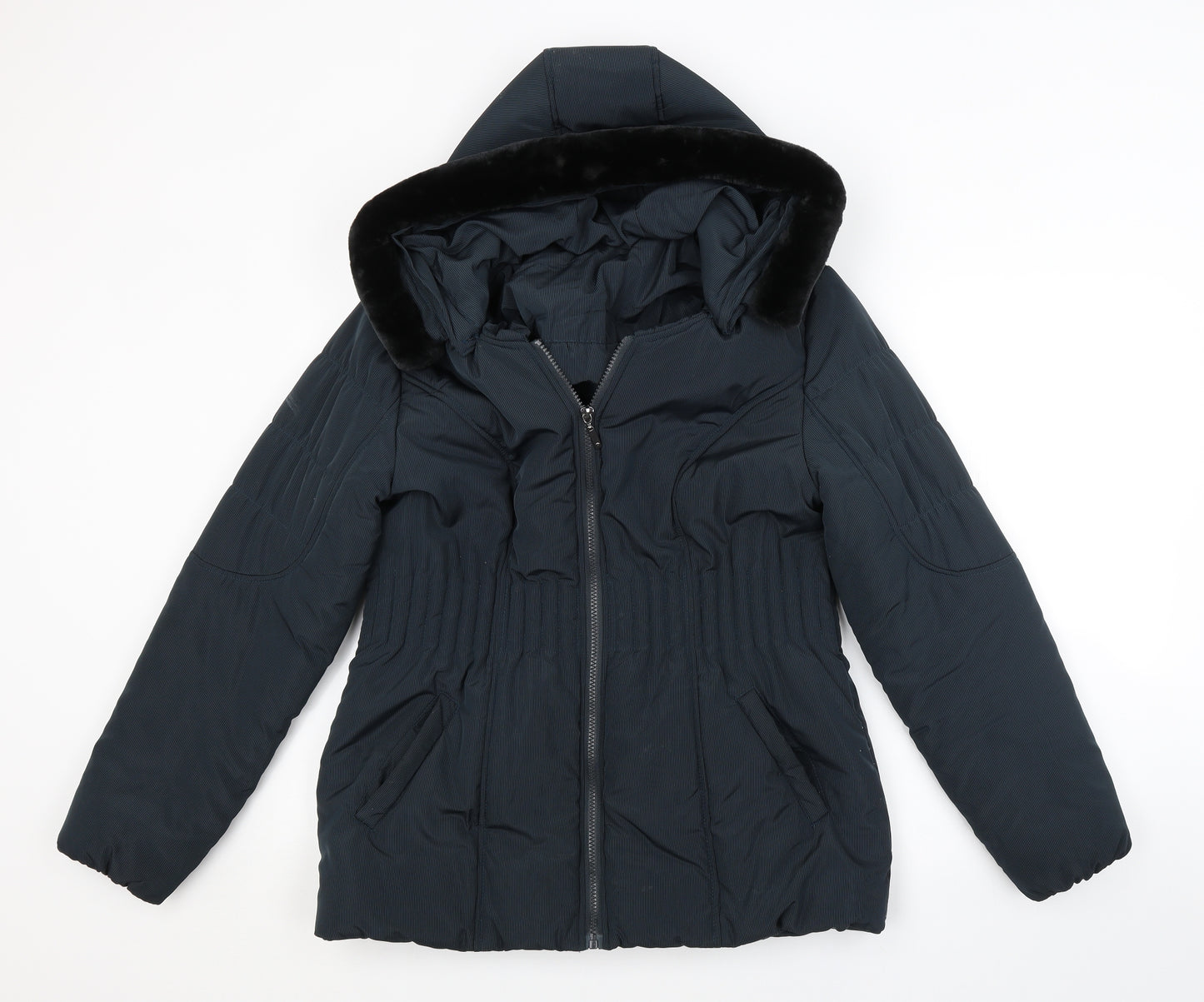 DAVID BARRY Womens Blue   Puffer Jacket Jacket Size 14