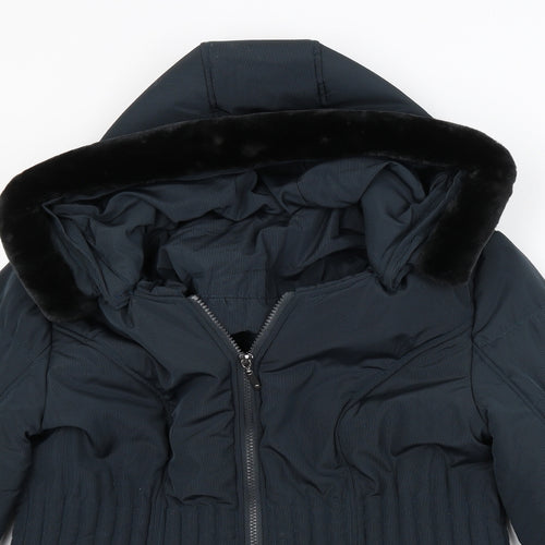 DAVID BARRY Womens Blue   Puffer Jacket Jacket Size 14