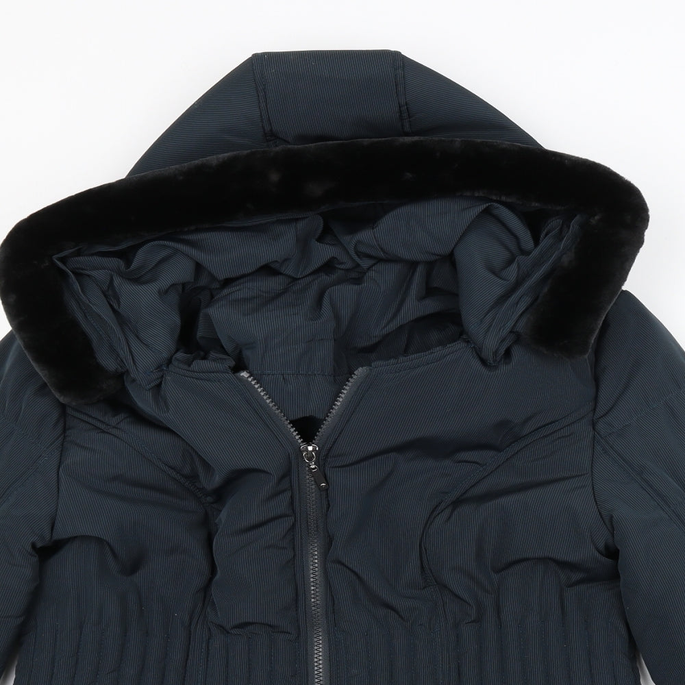 DAVID BARRY Womens Blue   Puffer Jacket Jacket Size 14