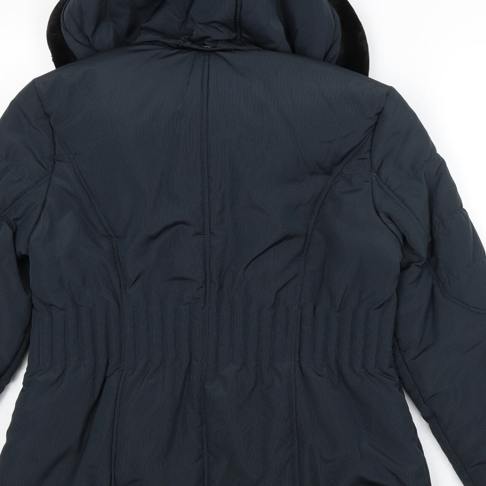 DAVID BARRY Womens Blue   Puffer Jacket Jacket Size 14