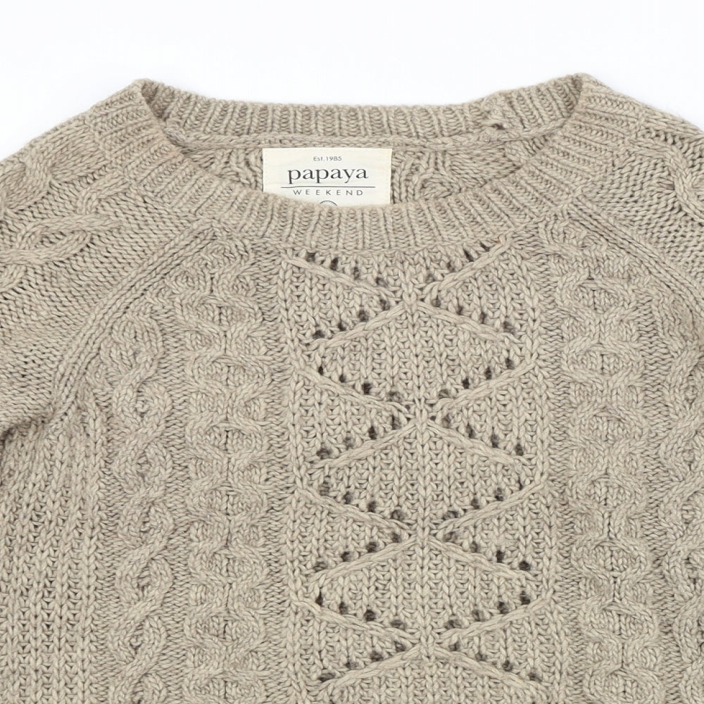 Papaya Womens Beige   Pullover Jumper Size 8