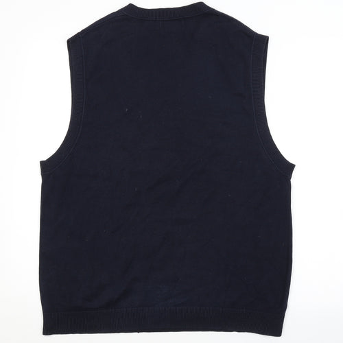 Claiborne Mens Blue Argyle/Diamond  Vest Jumper