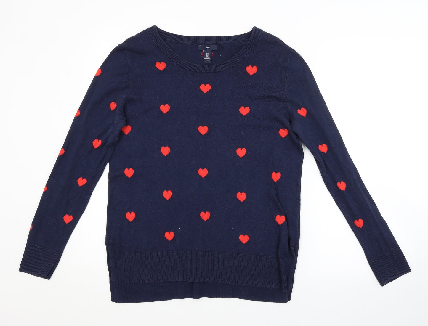 Gap Womens Blue Geometric  Pullover Jumper Size M