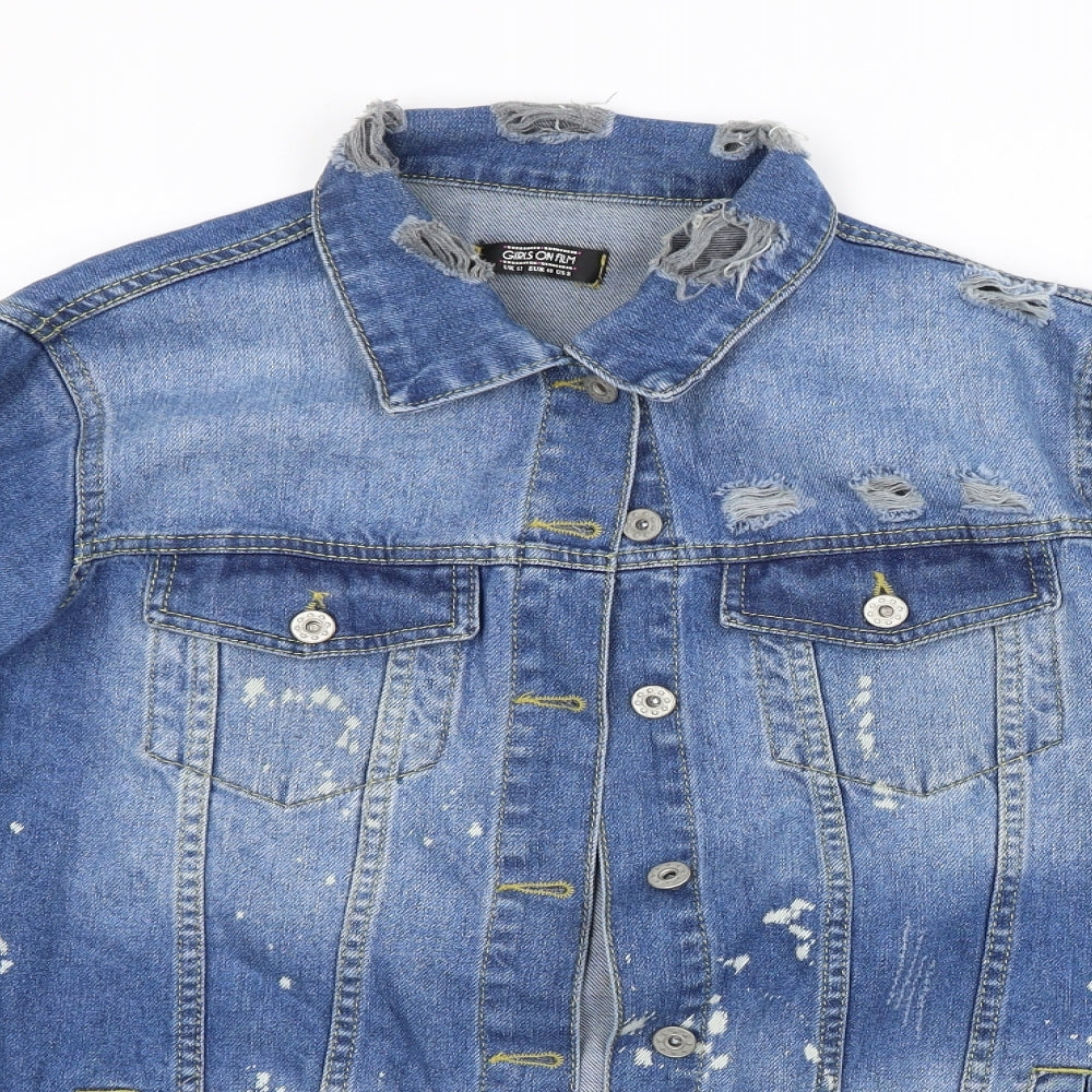 Girls On Film Womens Blue   Jacket  Size 12