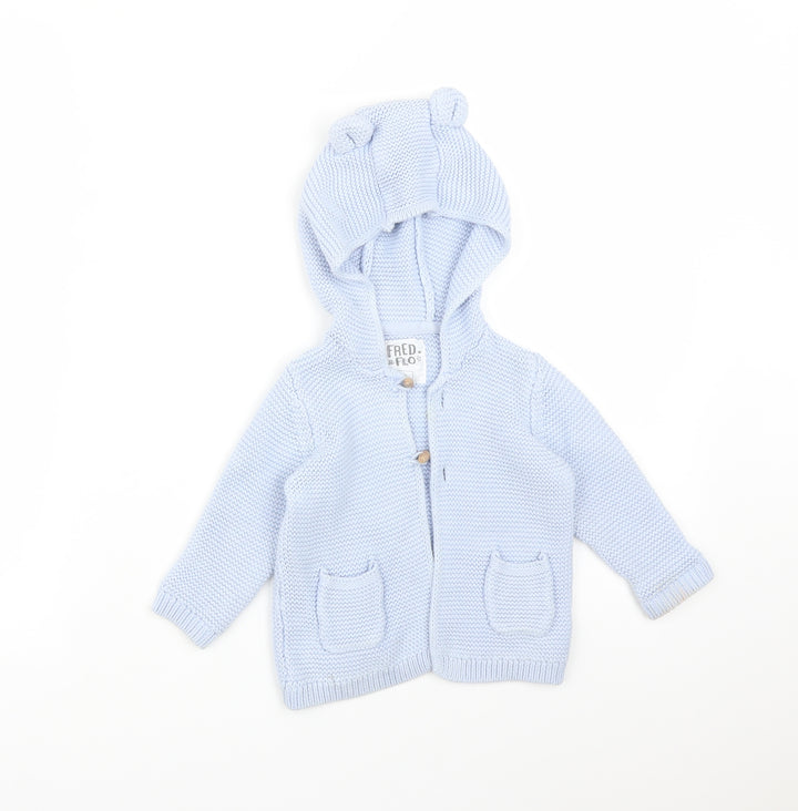 FRED&FLO Blue Cardigan Jumper Size 6-9 Months