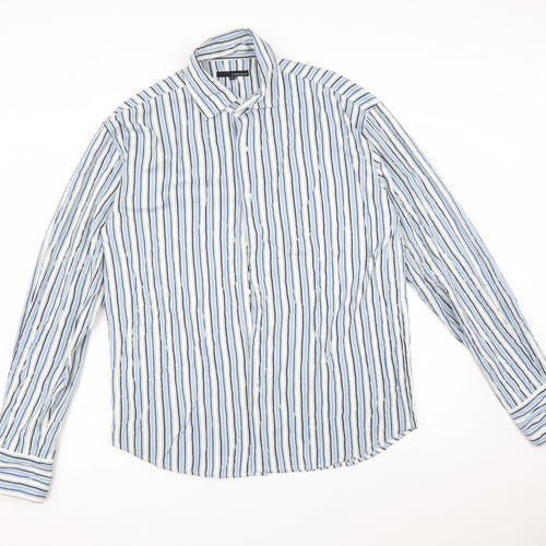 FOXHOLE Mens Multicoloured Striped   Button-Up Size XL