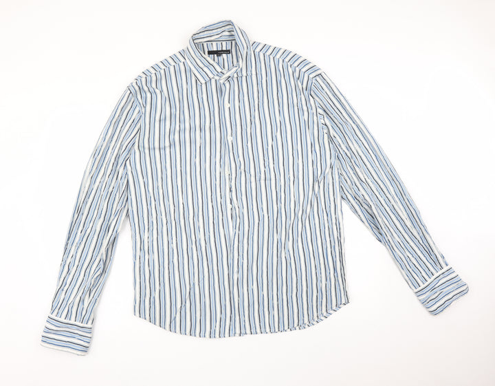 FOXHOLE Mens Multicoloured Striped   Button-Up Size XL