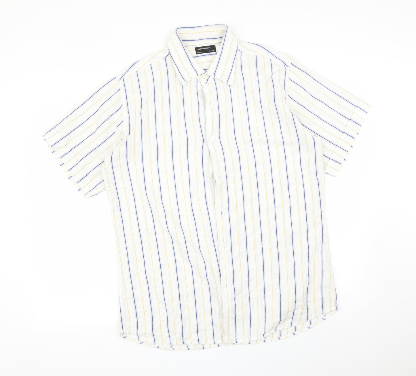 Cedar Wood State Mens Multicoloured Striped   Button-Up Size XL