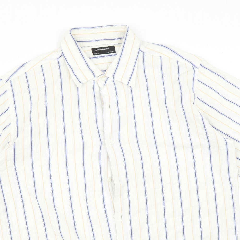 Cedar Wood State Mens Multicoloured Striped   Button-Up Size XL