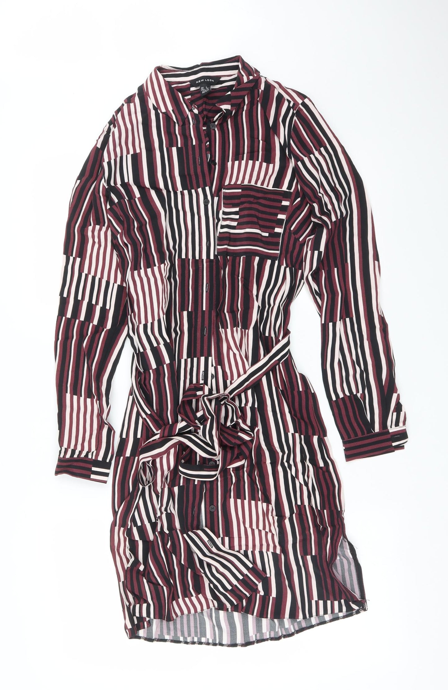 New Look Womens Multicoloured Striped  Shirt Dress  Size 8
