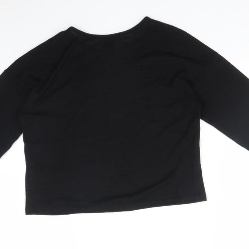New Look Girls Black Geometric  Cropped T-Shirt Size 12-13 Years